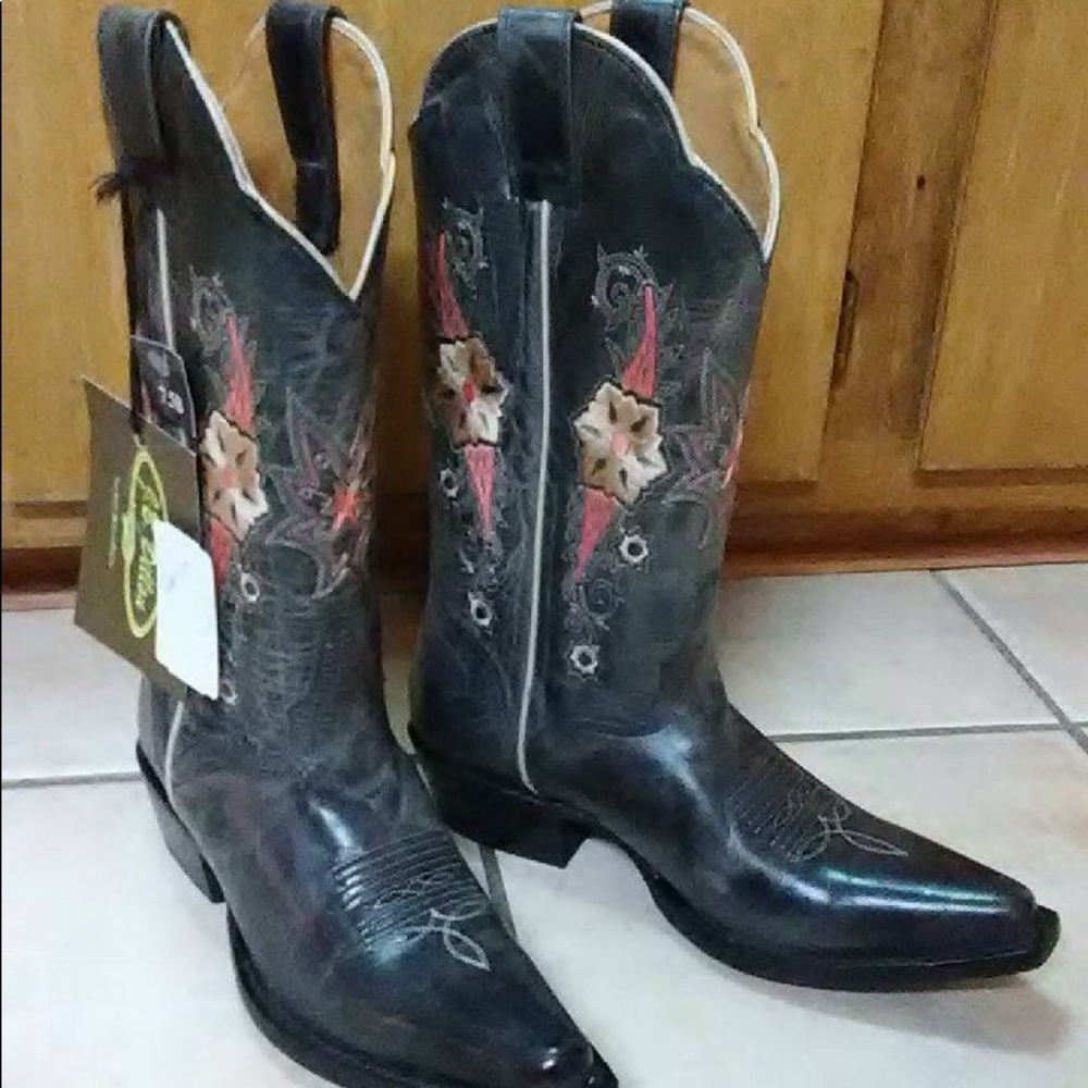 J.B. Dillon Leather Cowboy Boots